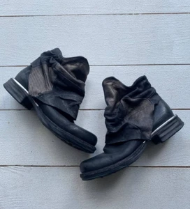 A.S. 98 Airstep Black Leather Opium Womens 36 Gothic Boots Avant Garde Rare - Picture 1 of 15