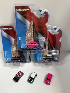 1967 Austin MINI COOPER S 1275K Verde / Negro/Rosa 1/64 Escala Metal Exclusivo - Imagen 1 de 11