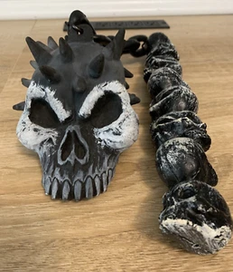 Vintage Skull Flail Mace & Chain Skeleton Medieval Costume Plastic Rubies 1995 - Picture 1 of 7