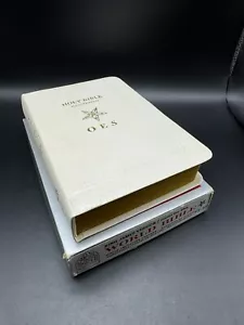 Vintage Illustrated KJV Holy Bible OES Order Of The Eastern Star White # 676-OES - Foto 1 di 8