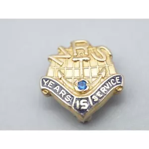 US Navy NRS Pin 10K GF Blue Spinello Pin 15 anni di servizio vintage - Foto 1 di 5