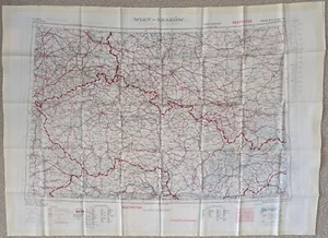 Central Europe - Royal Air Force 'Silk' Map Pilot Escape 1953 32" x 23" New - Picture 1 of 5