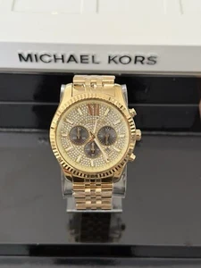 New Michael Kors MK8494 Lexington Yellow Gold Chronograph Men's Watch 44mm Case - Picture 1 of 4