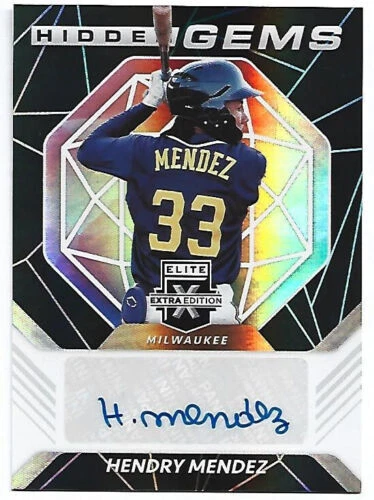2021 PANINI ELITE EXTRA EDITION HENDRY MENDEZ HIDDEN GEMS BLACK AUTOGRAPH - Image 1 of 1