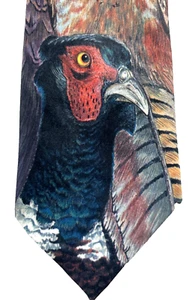 Ralph Marlin Collection Men's Necktie, Birds Pheasants, Collectible - Picture 1 of 4