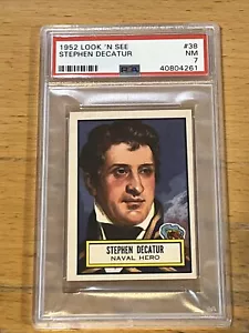 1952 Topps Look 'N See #38 Stephen Dacatur PSA 7 NM - Picture 1 of 2