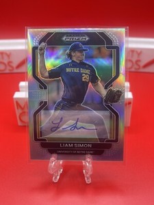 LIAM SIMON Silver Prizm Auto 2022 Prizm Draft Picks #PDP166 Notre Dame SF Giants