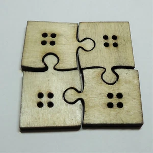 20 Natur Holz Knöpfe *Puzzle* 2,6cm x 2,0cm Puzzleknopf Form Knopf Deko Spiel - Bild 1 von 5