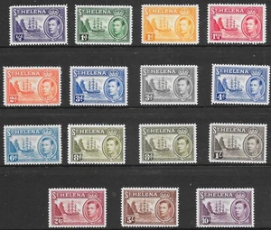 ST.HELENA SG131/40 1938-44 DEFINITIVE SET INCLUDING BOTH 8d SHADES MTD MINT (r) - Picture 1 of 1