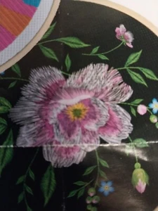 Embroidered Pillow Pink Flowers - Picture 1 of 11