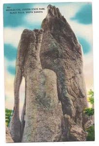 NEEDLES EYE Custer State Park Black Hills South Dakota Postcard SD Linen Rock - Picture 1 of 2