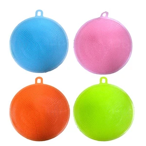 Silicone Sponge Dish Wash Sponge Non-sticky All Purpose Towel Scrubber pack of 4 - Picture 1 of 8