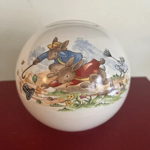 Royal Doulton Bunnykins Money Coin Round Sphere Bank Porcelain Tea Party Rabbit - Picture 1 of 5