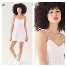 Sokie Collective x Shopbop Womens Tie Strap Mini Dress Pink Gingham Large NWT