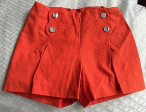 JACADI PARIS TODDLER/GIRLS COTTON PIQUE SHORTS-SIZE:4Y-BLOOD ORANGE-MINT COND! - Picture 1 of 6