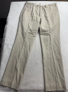 Polo Ralph Lauren Chino Twill Pants Mens Beige Cotton 38Tx36 Fit 38x33 Khaki Zip - Picture 1 of 12
