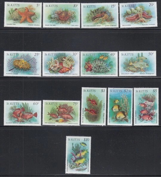 ST. KITTS Marine Life MNH set - Image 1 of 1