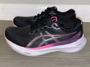 ASICS Women's Gel-Kayano 30 Black Pink Running Shoes Women's Size 9.5 MINT - Picture 1 of 9