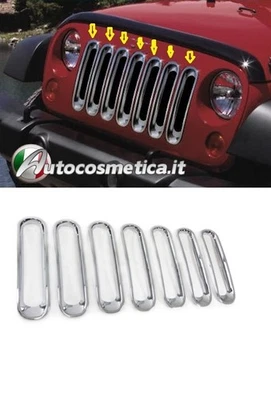 moulures profilés cadres de grille avant abs pour Jeep Wrangler III 2007-18 - Photo 1/2