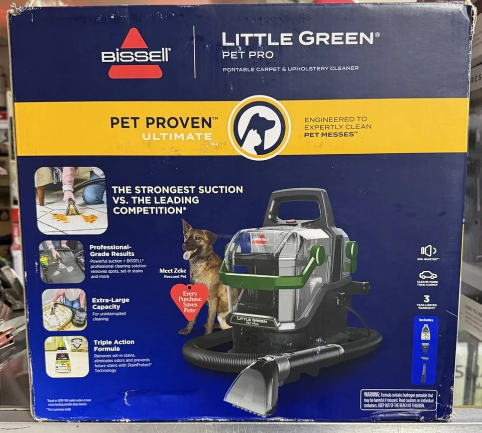 BISSELL Little Green Pet Pro (3908) - Portable Carpet and Upholstery Cleaner