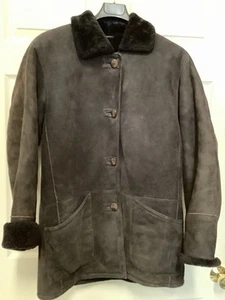 DANIER Genuine Suede Leather Jacket Zipper Closure Shearling Size 10-12 - Picture 1 of 6