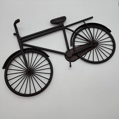 Arte de pared decorativo retro inspirado marrón oscuro 18,5 x 12" para bicicleta de metal Foto 1 de 4