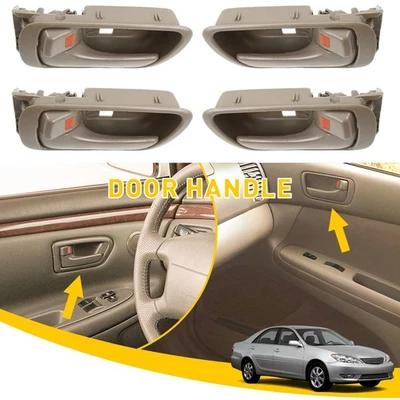 Juego completo de 4 manijas de panel de puerta interior beige para base Toyota Camry 2005-2006 Foto 1 de 4