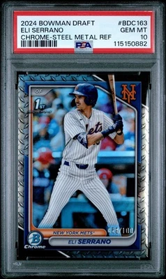 2024 Bowman Draft Chrome Eli Serrano Steel Metal Refractor /100 PSA 10 GEM MINT - Image 1 of 2