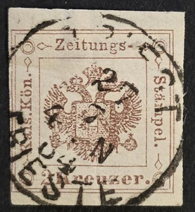 AUSTRIA 1858-1886 Newspaper Stamp 2 Kr Brown Unchecked Type TRIESTE Cancel - Picture 1 of 2