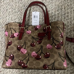 🍒COACH Mollie Tote Bag 25 Signature Canvas With Cherry Print Tan Multi CZ772 - Bild 1 von 7