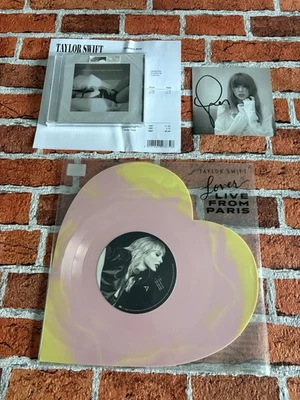 Taylor Swift Lover (Live From Paris) Heart Shaped Vinyl & HAND SIGNED PHOTO Bund - Image 1 of 4