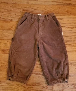Vintage JACADI Boys Brown Mocha Corduroy Cuffed Pants Side Zipper/button 6 Years - Picture 1 of 10