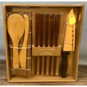 Summit Hill 10-piece Bamboo Sushi Making Set NEW IN BOX - Picture 1 of 4