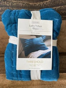 Threshold Lofty Velvet Quilt Sham - Standard, Dark Teal Blue - Picture 1 of 9