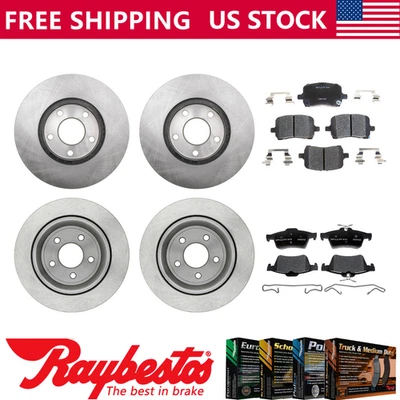 Rotores de freno delanteros traseros y pastillas de freno de cerámica Raybestos para Chevrolet Cobalt 2008 Foto 1 de 4