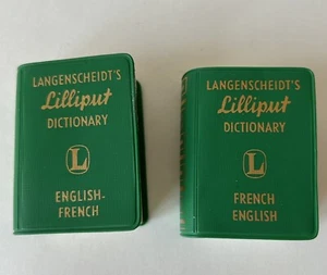 Langenscheidt's Lilliput Miniature Dictionary English-French Set Of 2 Vintage - Picture 1 of 8