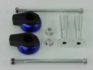 Pastiglie antiurto CNC in alluminio adatte per KawasakiZ750/S 2004-2006 blu - Foto 1 di 2