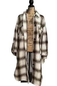 Levi's Long Plaid Shirt Jacket Women’s Size Medium - Picture 1 of 13