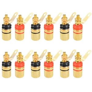 12Pcs/set Amplifier Speaker Terminal Binding Post 4mm Banana Plug Connector USA - Picture 1 of 13
