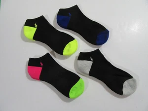 Polo Ralph Lauren Womens Low Cut Socks Black Multicolor 4 pack NWT - Picture 1 of 5