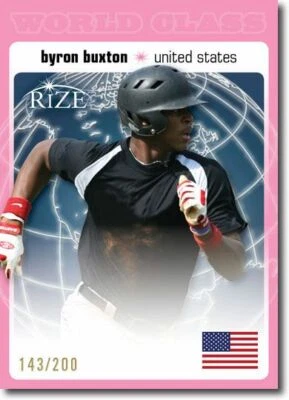 BYRON BUXTON 2012 Rize Rookie PINK Paragon WORLD CLASS RC #/200 - Imagem 1 de 2