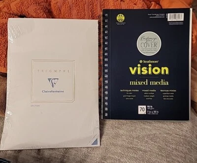 Strathmore Vision Mixed Media 98lb Triomphe Clairefontaine Plain Notebook Bundle - Image 1 of 4