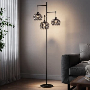 Modern Black Floor Lamp 3 Head Tree Design Stem Large Living Room Light Lighting - Picture 1 of 15