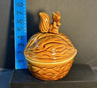 VTG GOLDEN BROWN SQUIRREL FINIAL & NUT COVERED DISH/BOWL-China