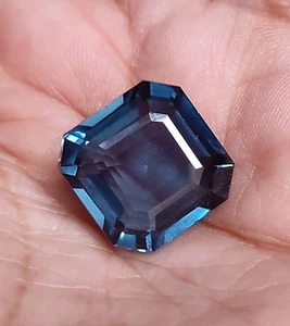 Flawless 25.90Ct Natural Blue-Green Sapphire Certified Asscher Cut LooseGemstone - Picture 1 of 9