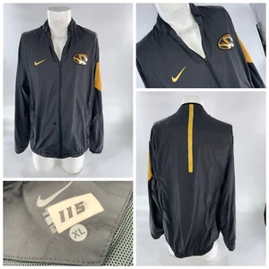 Mizzou Tigers Nike Dri-Fit Jacket XL Black Poly Zip Team Issue *Hole YGI A2-168 - Picture 1 of 12