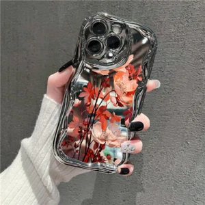 For iPhone 15 14 13 Pro Max 12 11 Shockproof Wave Flower TPU Phone Case Cover - Picture 1 of 19