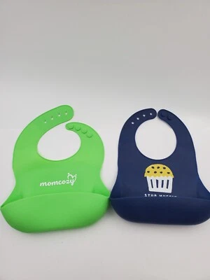2 Adjustable Silicone Baby Bibs Bella Tunno One Other Brand Stud Muffin Momcozy - Image 1 of 4