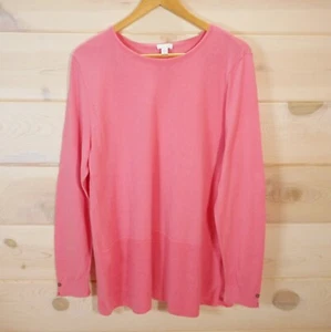 J Jill Women's Size L Lightweight Sweater Cotton Blend Pink Pullover - Picture 1 of 9