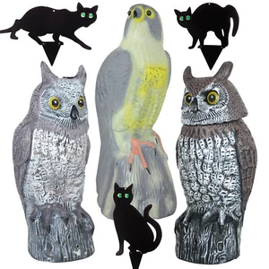 Large Owl Falcon Cat Decoy Prey Bird Repellent Garden Pest Control Deterrent - Picture 1 of 14